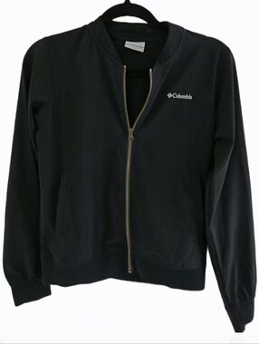 🖤 Columbia Black Bomber Jacket Full-Zip, Lightweight - XS